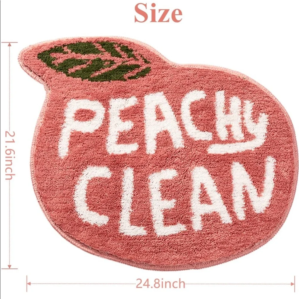 Peachy Clean - Pink Bath Mat - Funny Bath Mat